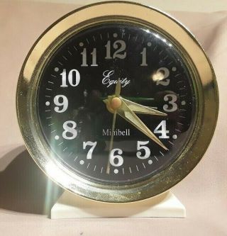 Vintage Equity Minibell Wind Up Alarm Clock Euc