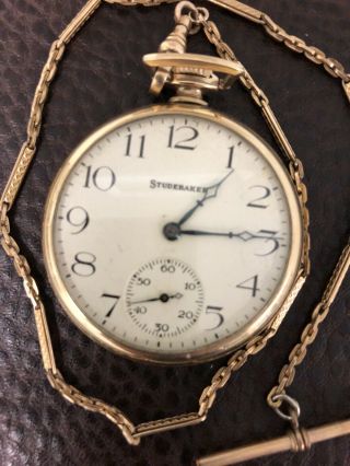 Studebaker South Bend Pocket Watch With Chain