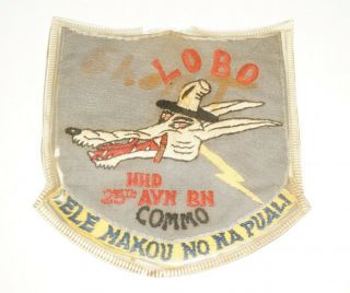 Hhd 25th Aviation Battalion " Lobo " 25id Pocket Hanger Patch Us Army C1240