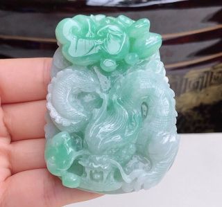 100 Natural Jade A Goods Hand - Carved Jade Dragon Pendant 110
