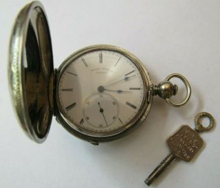 Rare Philadelphia Watch Co.  E.  Paulus 8 Size 8s Hunter Case Pocket Watch 1870s