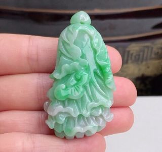 100 Natural Jade A Goods Hand - Carved Green Cabbage Pendant 106