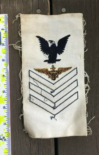 USN US Navy Aviation Pilot 1st Class Rate patch straight wing edge variation 2