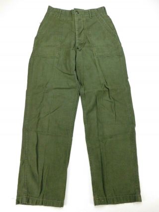 Vietnam Us Military Od Green Cotton Sateen Og - 107 Utility Trouser Pants 28 X 31