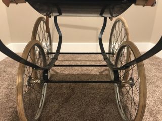 Antique Canopy Covered Baby Carriage by Royale Vintage English Pram Silver Cross 9