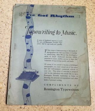 Antique Pamplet Typewriting To Music Exercises 1 - 10