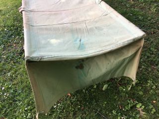 Antique Edwardian Campaign Camp Bed Canvas Wood Steel Folding Tent Camping c1910 6