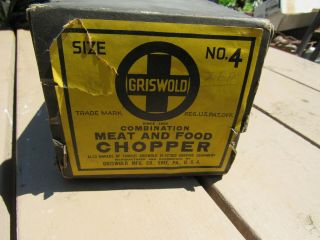 Vintage Cast Iron Griswold (erie,  Pa) Meat & Food Grinder / Chopper No.  4
