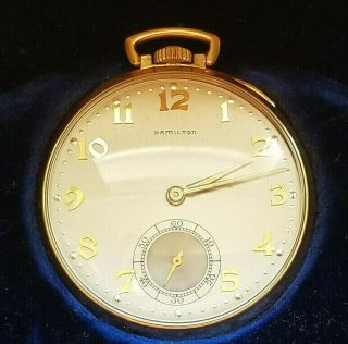 Vintage Hamilton Pocket Watch 21 Jewels 14k Gold Filled Case