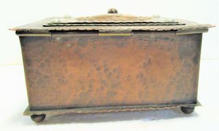 CHASED COPPER HINGED BOX,  MISSION ARTS & CRAFTS AESTHETIC FINE COND 5