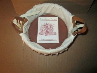 Round Longaberger Basket With Warming Brick & Cloth Rare Collectable 1993