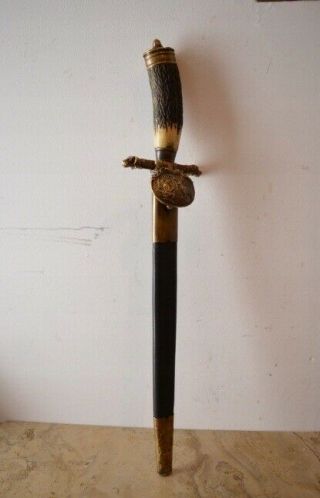 German Hunting Dagger Wwii Old Cutlass Sword 47cm Saint Hubert