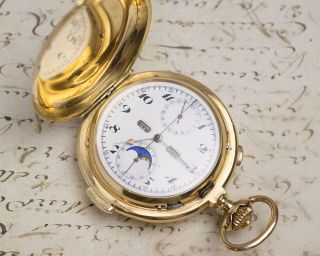 Le Phare MINUTE REPEATER CHRONOGRAPH CALENDAR Antique Repeating Pocket Watch 3