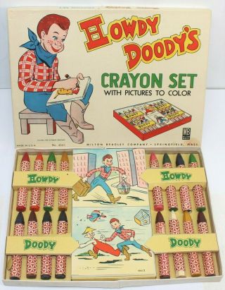 1950 Howdy Doody Crayon Set by Milton Bradley (4041) with pictures to color 2