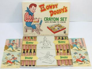 1950 Howdy Doody Crayon Set by Milton Bradley (4041) with pictures to color 3
