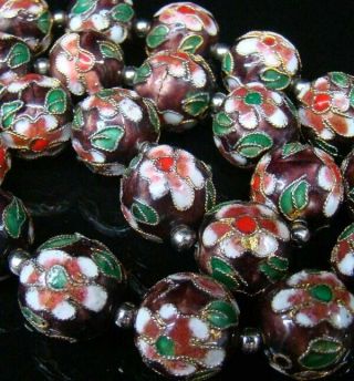 28PCS Handmade Copper Brass Cloisonne Enamel Necklace Bead DIY 5