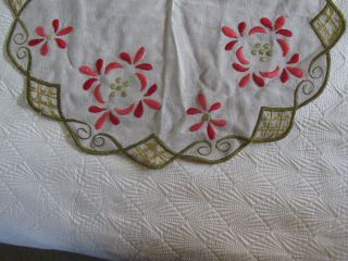 VINTAGE ANTIQUE MISSION ARTS & CRAFTS EMBROIDERED FABRIC LINEN TABLE RUNNER 3