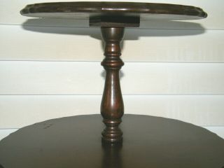 VINTAGE 1950 ' s MID CENTURY TWO TIER CHERRY WOOD CARVED PIE CRUST SIDE TABLE 5