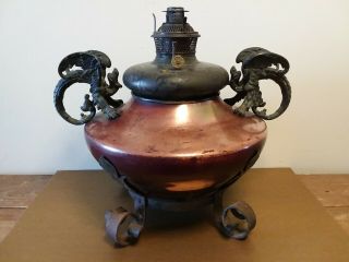 1884 B&h Bradley & Hubbard Kerosene Oil Dragon Lamp Nr