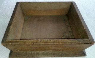 Vintage Antique Primitive Canted Wood Box 10.  5 X 10.  5 X 2.  5