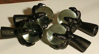 Large Glass Claw And Ball Feet - Set Of 4