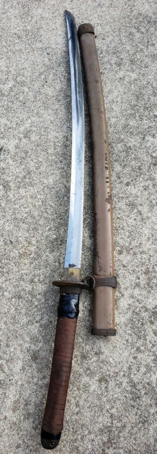 WWII Japanese Officer’s Gunto / Sword with Scabbard 10