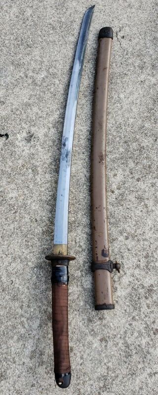 WWII Japanese Officer’s Gunto / Sword with Scabbard 11