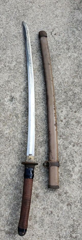 WWII Japanese Officer’s Gunto / Sword with Scabbard 12