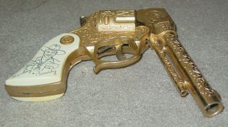 Vintage Rare Hopalong Cassidy Cap Gun Wyandotte Gold Toned White Grips 5