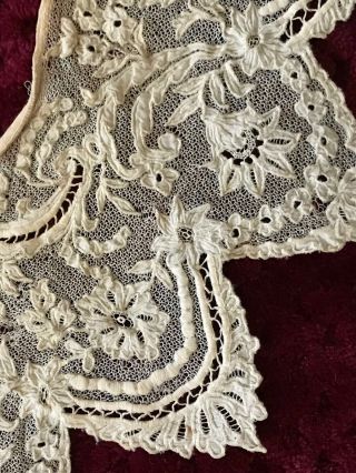 REMARKABLE 18th C.  NEEDLE LACE work COLLAR - APPLICATION 23 