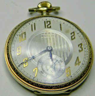 Waltham Open Face 14k Gold Filled Dress Vintage Pocket Watch 15j