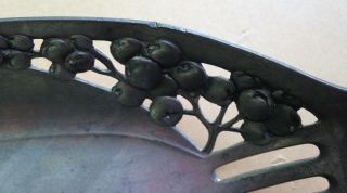 WMF art nouveau EDELZINN Pewter Oval Reticulated shallow bowl fruit motif 6