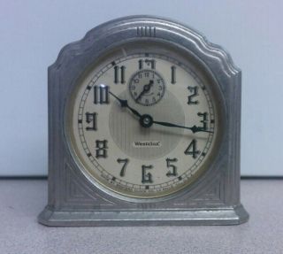 Antique Westclox Art Deco Cathedral 61 - C Dura Alarm Clock