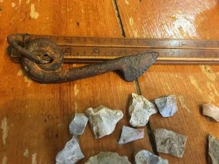Revolutionary War 18th Century Fur Trade Flint Striker Tool Hand Forged 1750’s 4