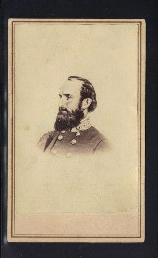 Civil War General Stonewall Jackson Cdv Confederate 1865 By Anthony W/ Rev Stamp