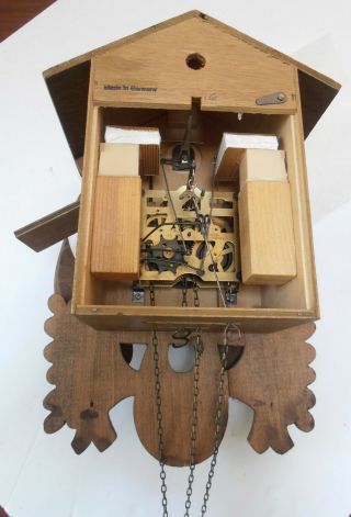 Vintage Large Black Forest Hunters Cuckoo Clock - West Germany Parts/Repair 8