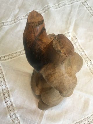 Mid - Century FEMALE TORSO Bust Nude Woman Hand - Carved Teak Wood Carving Sculpture 6