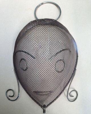 Frederick Weinberg Wire Mesh 3 - D Ladies Head For Clothes Hanger Brass Color