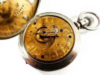 Rare Antique 18s Waltham Appleton Tracy Gold Movement Pocket Watch Serviced 8