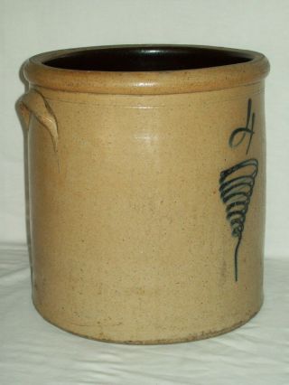 Primitive 1800 ' s 4 Bee Sting Stoneware Crock / Early 4 Gallon Antique Red Wing 9