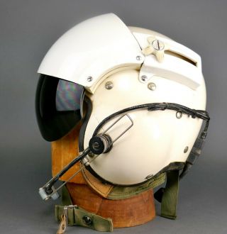 Named Vtg Gentex Sph - 5 Helicopter Pilots Dual Visor Helmet & Microphone