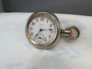 Big Vintage 1911 18s Lever Set Elgin Sidewinder Pocket Watch Grade 316 Runs