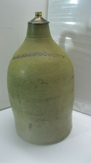 Vintage Stoneware Crock/Jug Rock Ledge Spring Water Co.  Florida 4