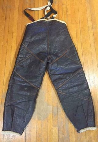 VINTAGE WW2 US ARMY AIR FORCES LEATHER SHEARLING A - 3 FLIGHT PANTS B - 3 3