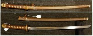 Old Japanese Katana Samurai Sword In Wwii Shin Gunto Ww2 Mounts - 350,  Years Old