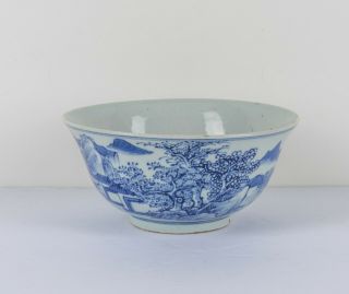 A Chinese Antique/vintage Blue And White Porcelain Bowls,  1880 - 1950