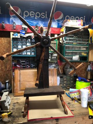 Primitive,  Antique Skein Winder For Spinning Wheel,  Wood Yarn Winder