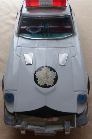 Nissan Fairlady - Z Police Patrol Car Vintage Tin Toy Friction Powered ICHIKO 2