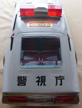 Nissan Fairlady - Z Police Patrol Car Vintage Tin Toy Friction Powered ICHIKO 5