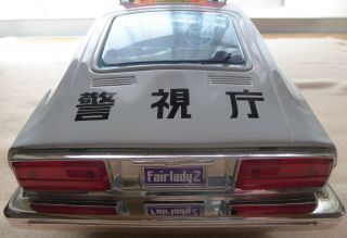 Nissan Fairlady - Z Police Patrol Car Vintage Tin Toy Friction Powered ICHIKO 6